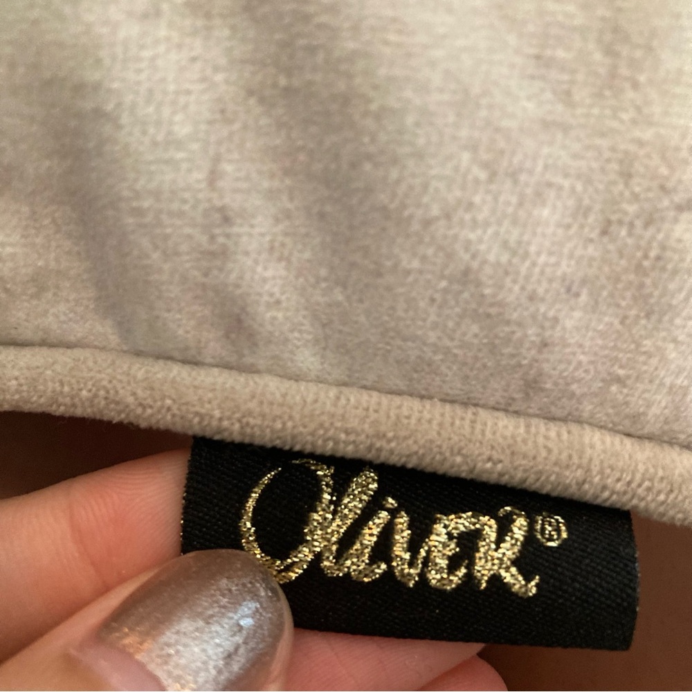 Oliver White & Gold Eyelashes Accent Throw Pillow - Picture 9 of 11